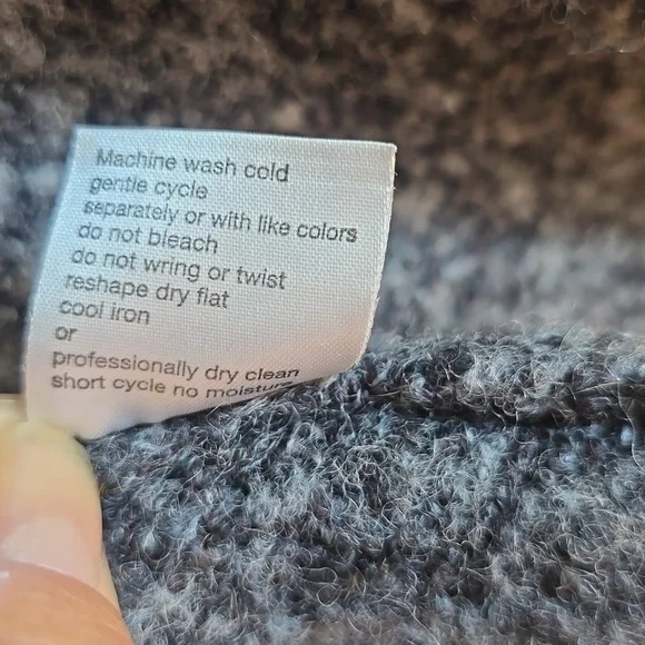 Vintage Italian Wool Blend Open Front Cardigan Sweater Neutral Cozy Size M - Picture 11 of 14